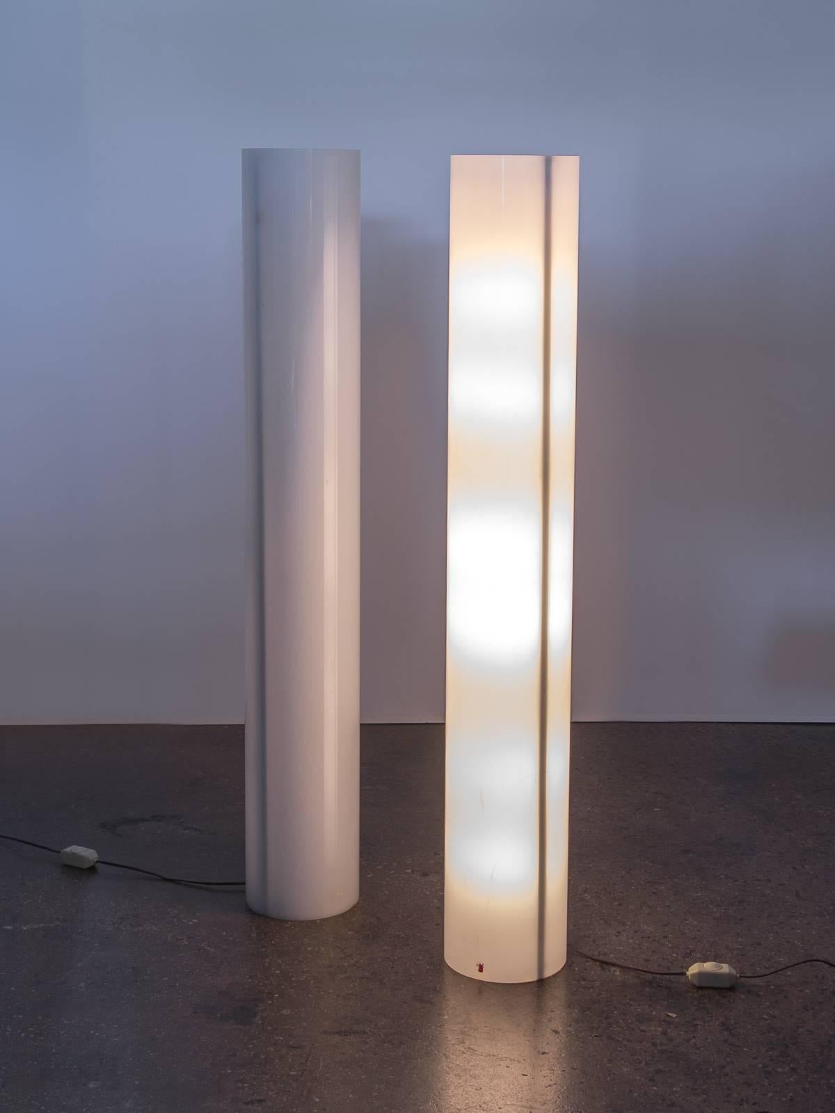 Mid-Century Modern Pair of Column Floor Lamps by Paul Mayen