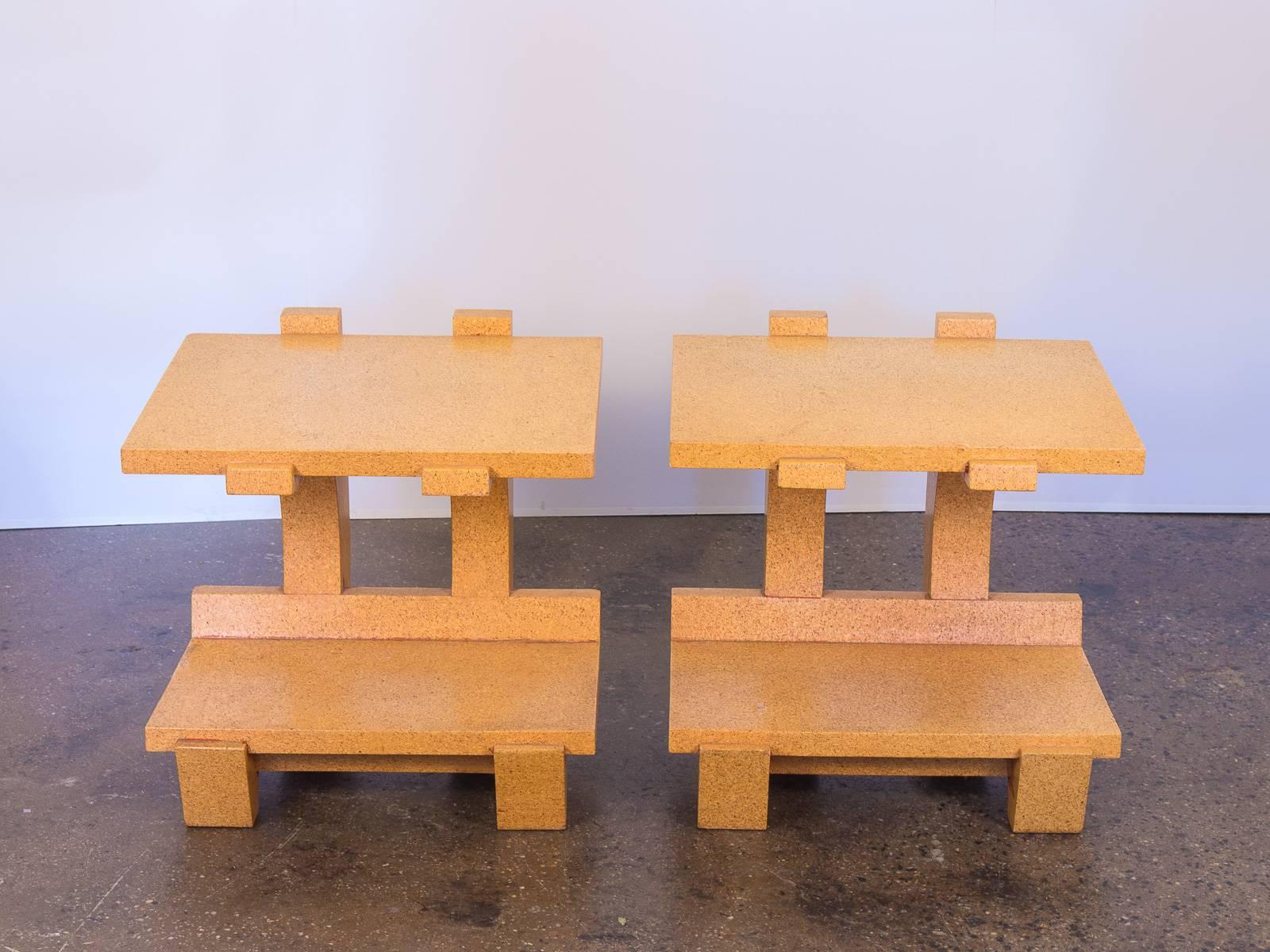 Post-Modern Kevin Walz Cork Side Tables