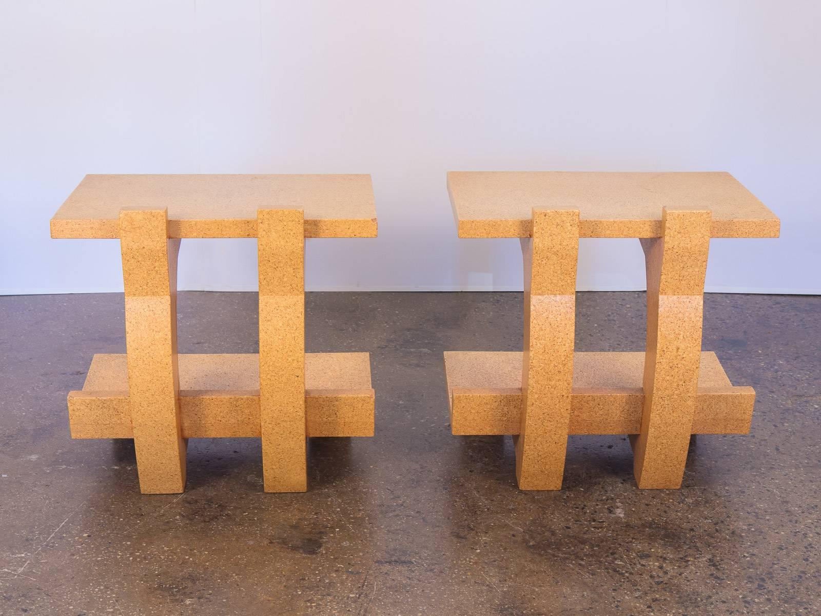 Late 20th Century Kevin Walz Cork Side Tables