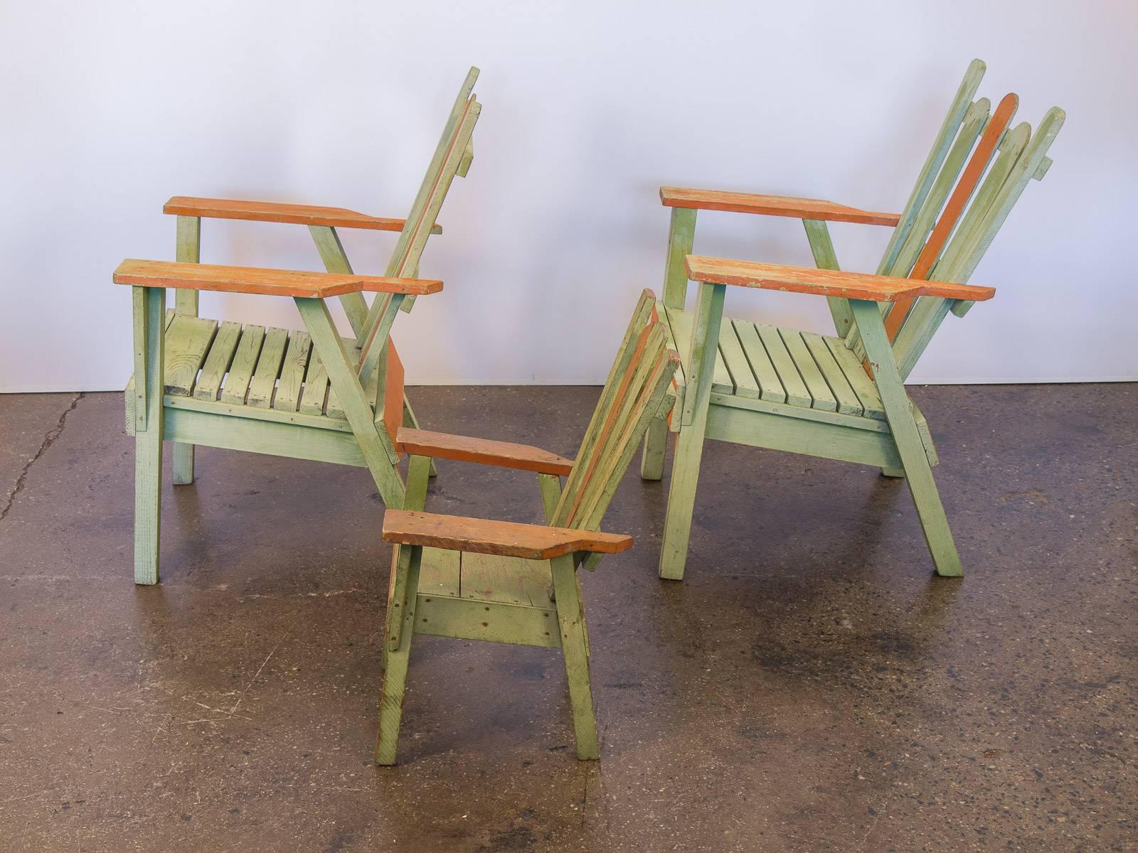 Mid-20th Century Family Set of 1960s Adirondack Chairs