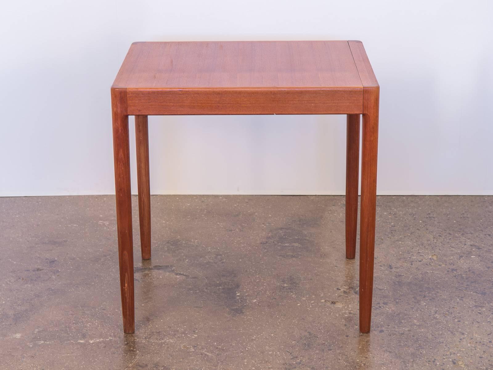 Small Danish Modern Teak Table with Leaf 4