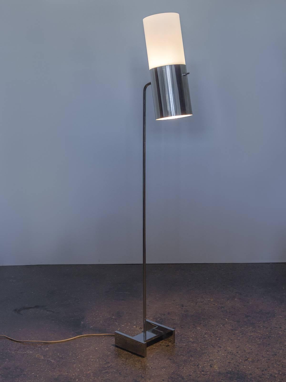 Sonneman Chrome Floor Lamp with Cylindrical Shade 4