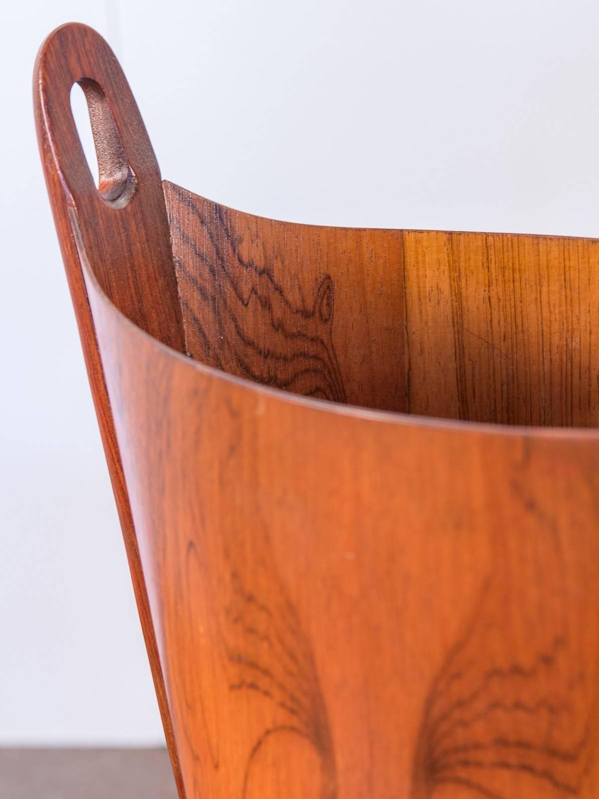 Rosewood Wastebasket for P.S. Heggen In Excellent Condition In Brooklyn, NY