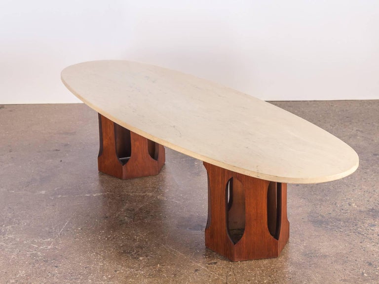 Harvey Probber Travertine Coffee Table at 1stDibs harveys marble