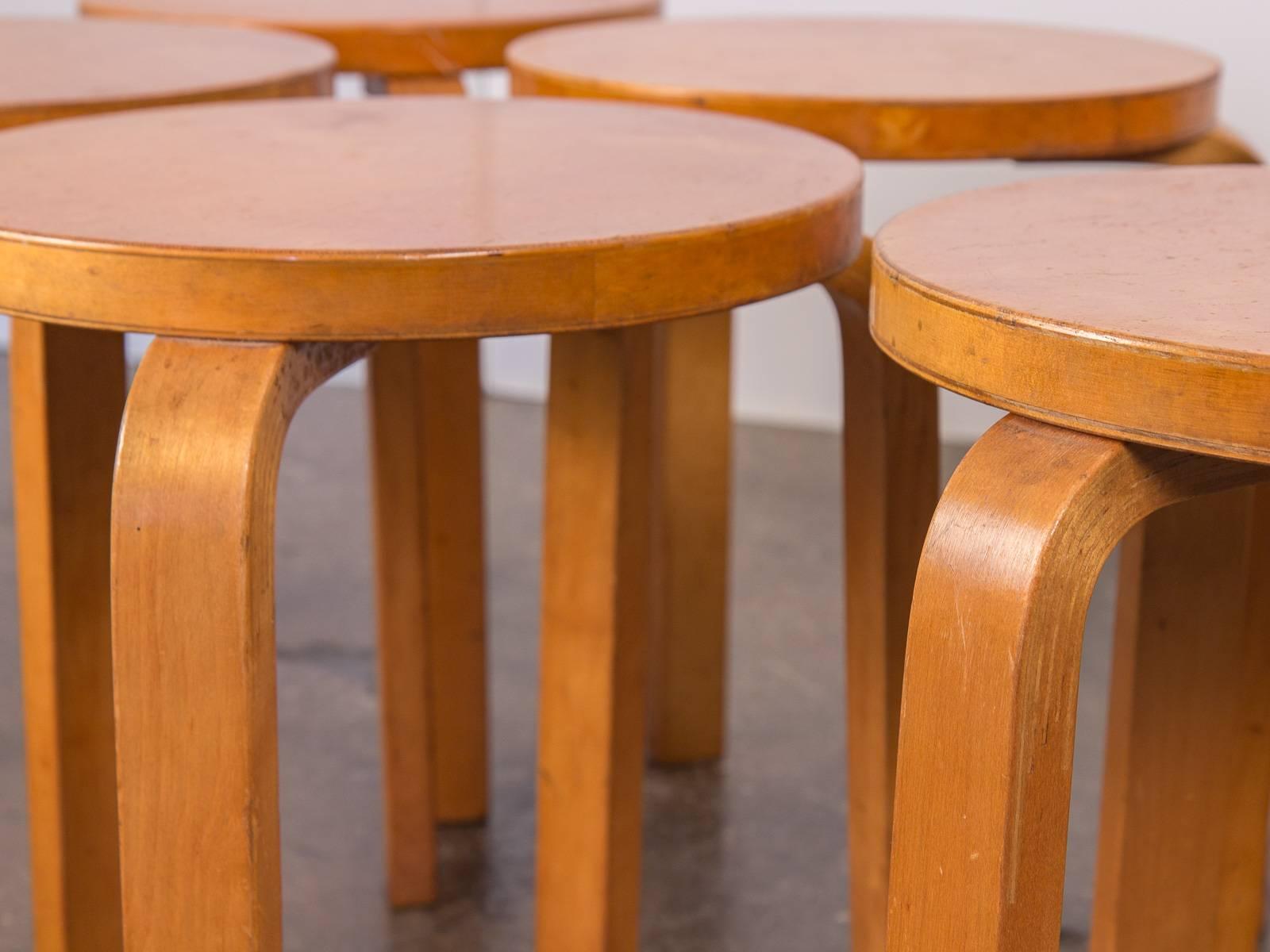 Finnish Alvar Aalto Model 60 Stools for Finsven