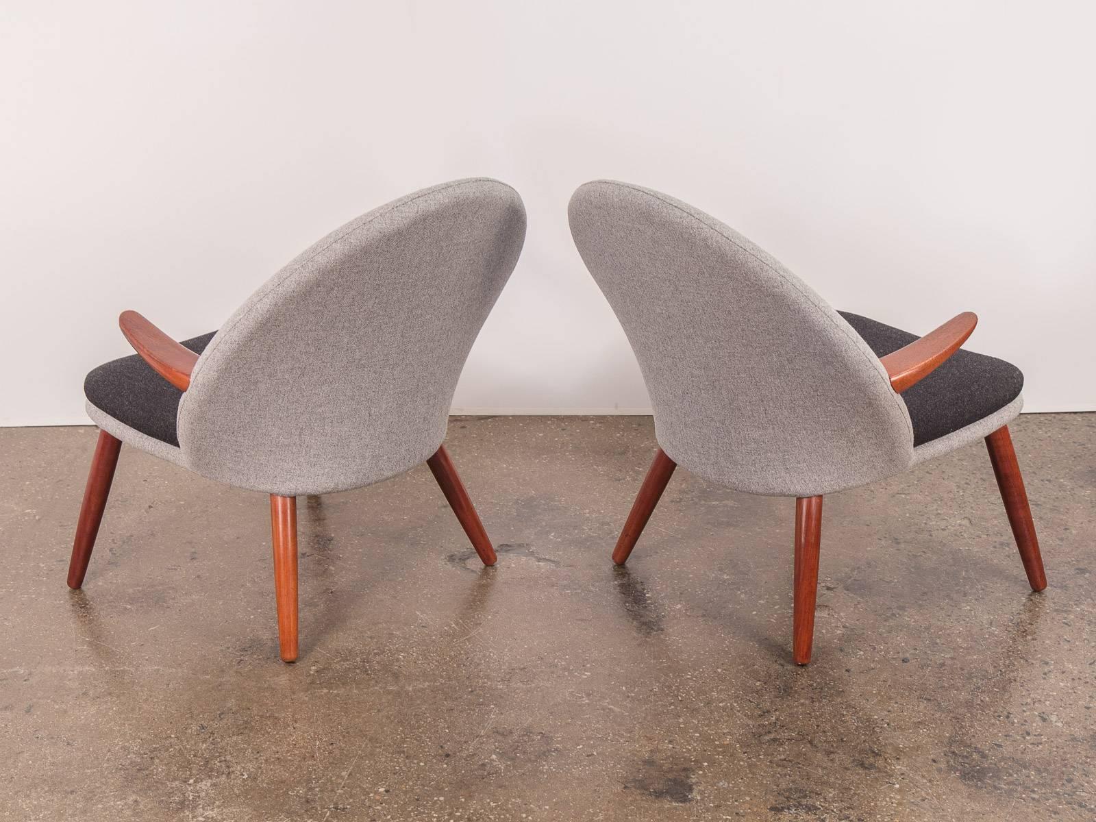 Scandinavian Modern Pair of Kurt Olsen Easy Chairs for Glostrup Mobelfabrik