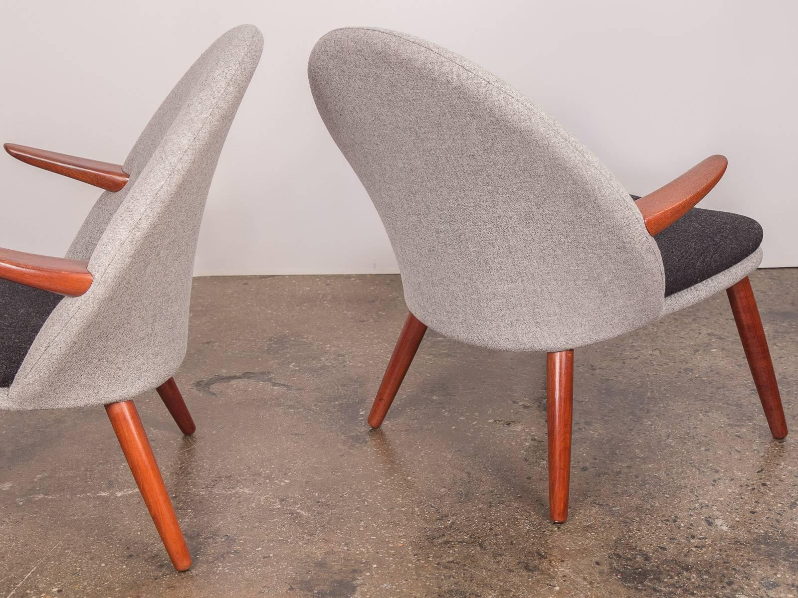 Mid-20th Century Pair of Kurt Olsen Easy Chairs for Glostrup Mobelfabrik