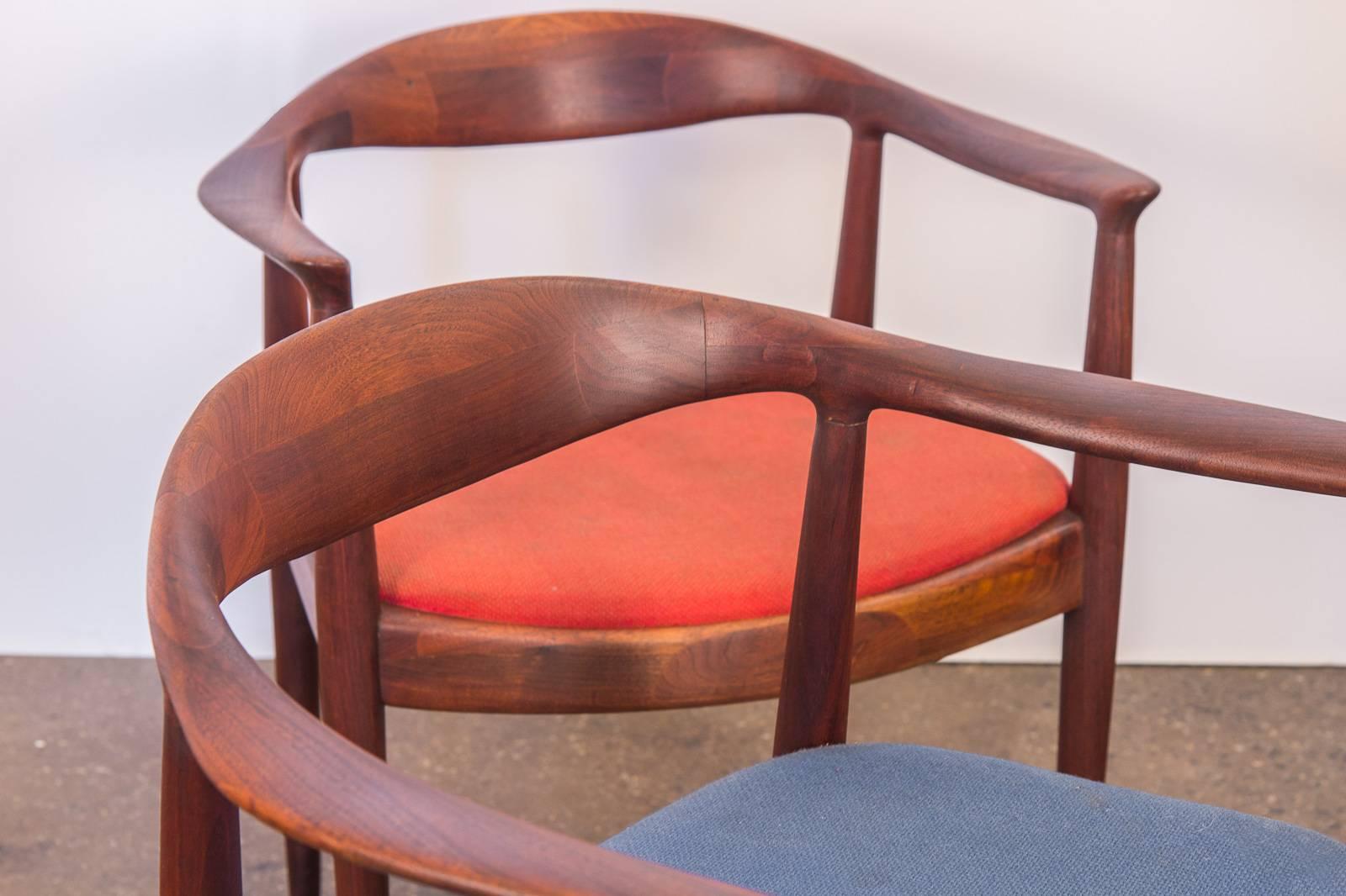 Mid-20th Century Set of Six Wegner Style Dining Armchairs for Edward Axel Roffman