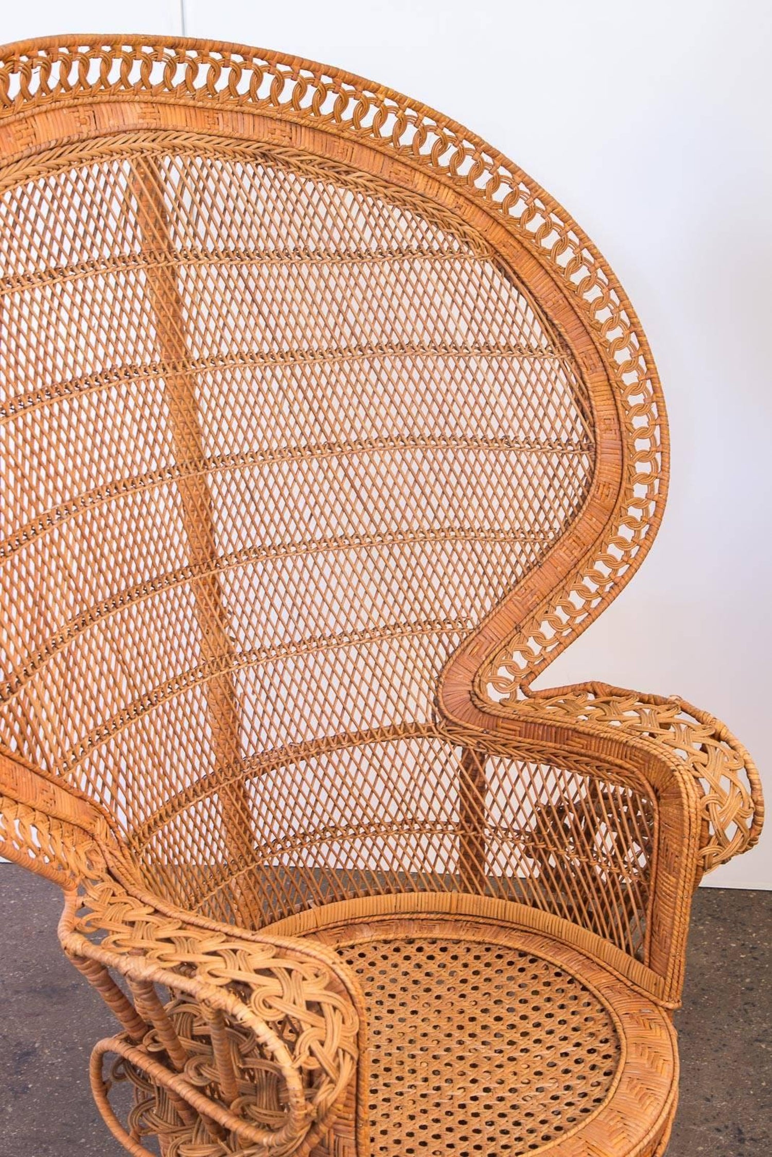 Emmanuelle Woven Rattan Peacock Chair For Sale at 1stdibs