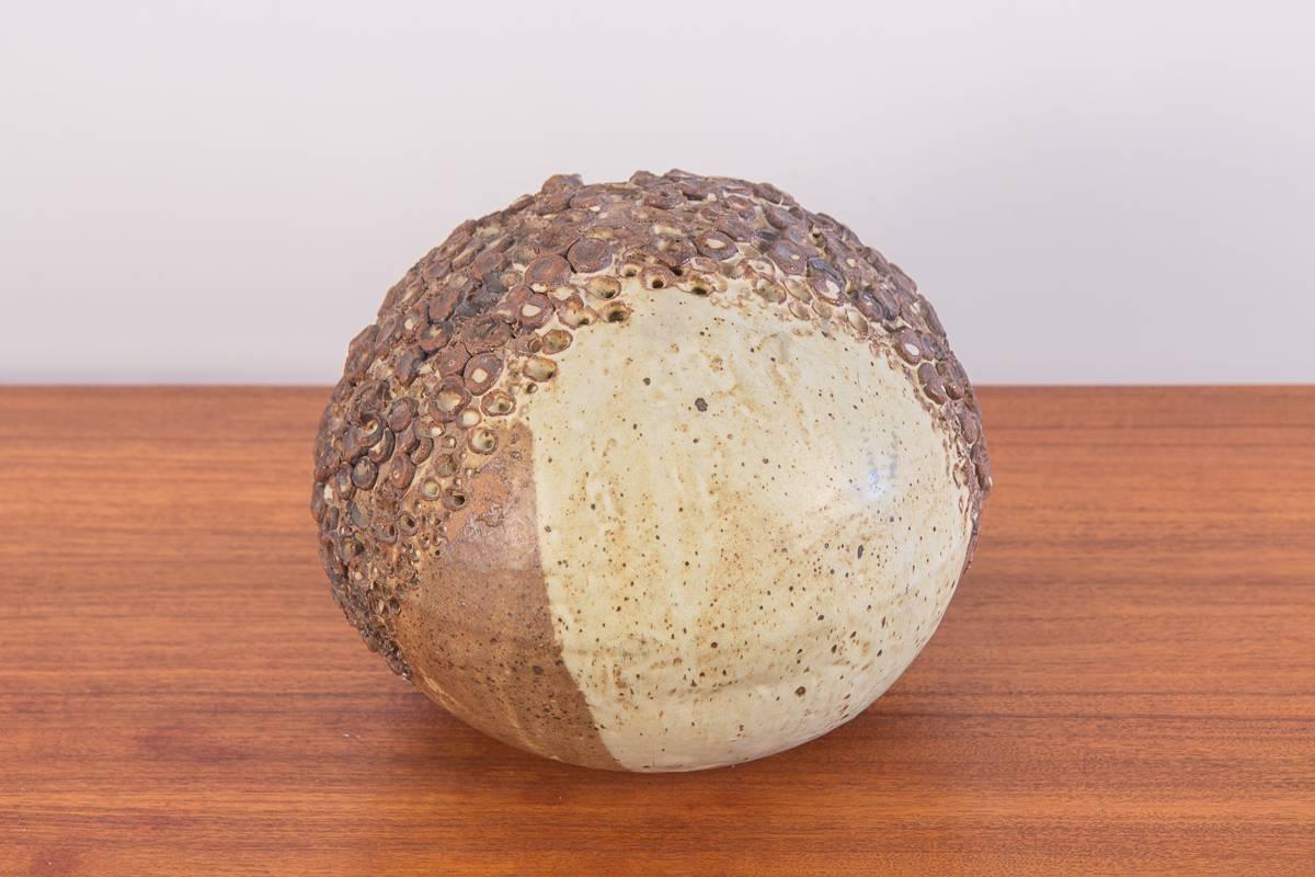 Mid-Century Modern Earthenware Sphere Table Sculpture For Sale