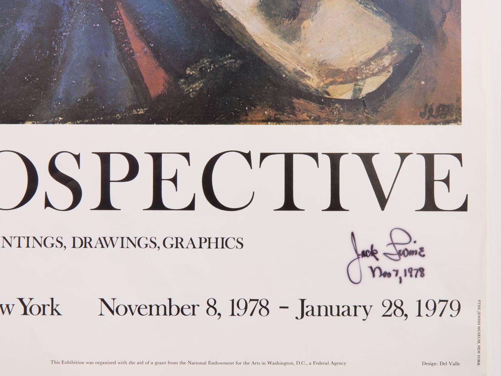 Poster dates to 1978 retrospective at the Jewish Museum, New York. Signed and dated November 7, 1978. 

Poster will ship in a gallery frame.

21.5