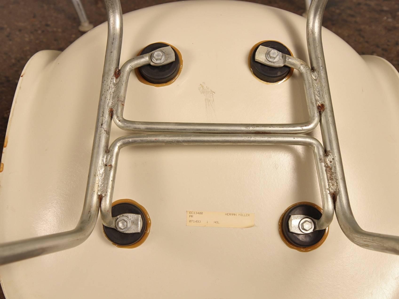 American Eames for Herman Miller White Fiberglass Shell Chairs 