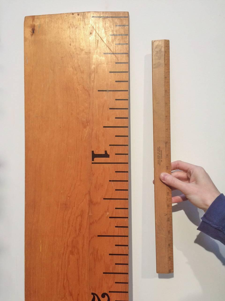 Giant ruler from Manhattan's Think Big! 1980s. Minor scuffs and wear. Really nice prop/piece. Think Big! pencil listed separately.

71.75