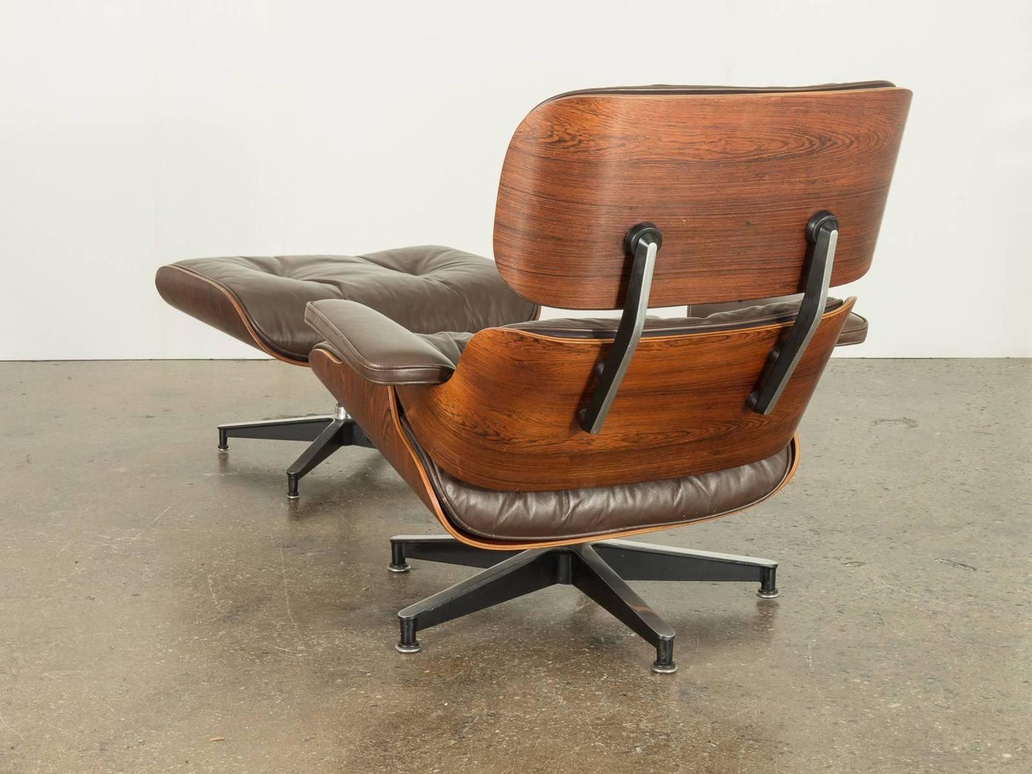 Brown Leather Eames 670 Rosewood Lounge Chair at 1stdibs