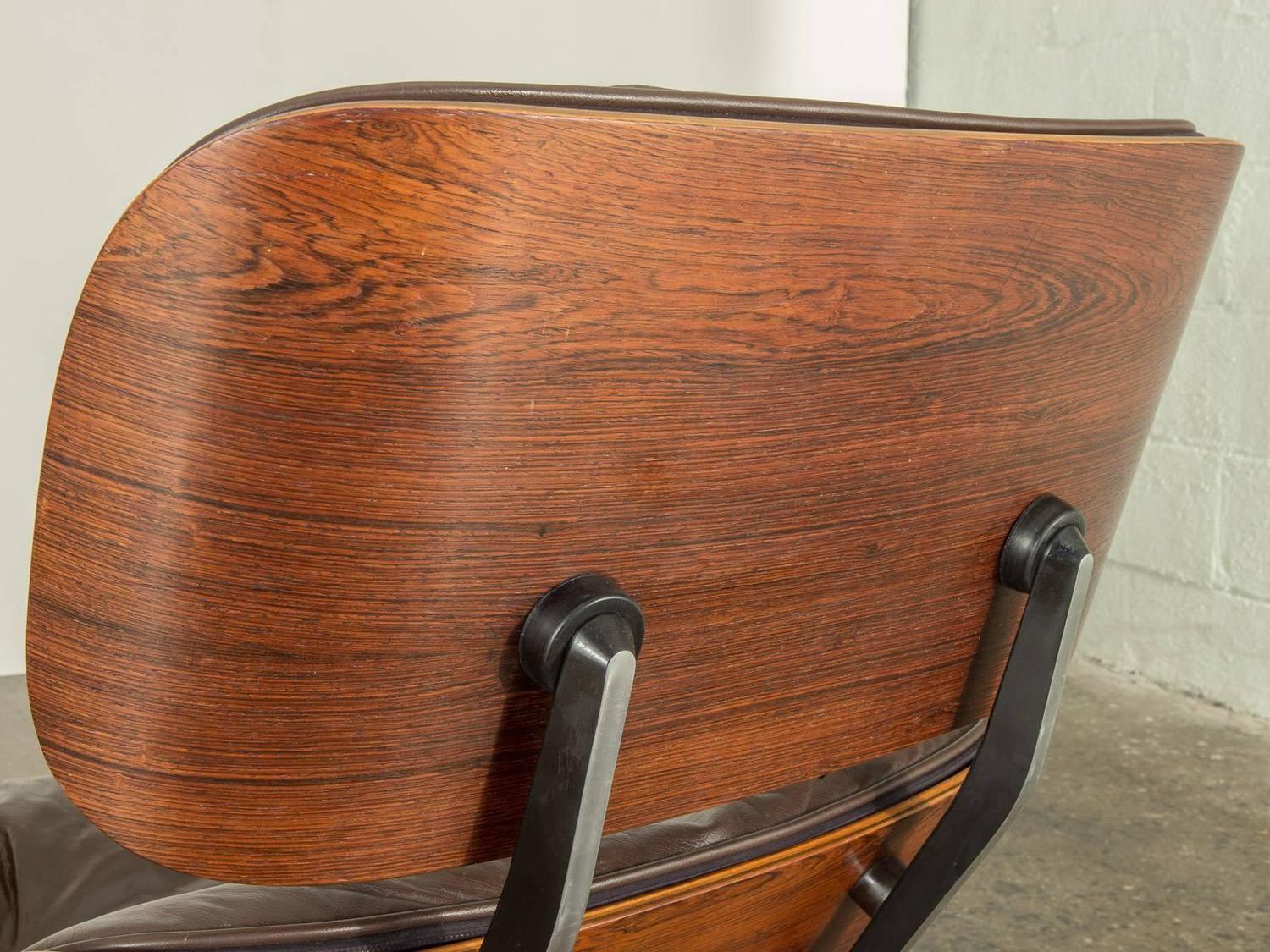 Brown Leather Eames 670 Rosewood Lounge Chair at 1stdibs