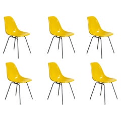 Brilliant Yellow Eames for Herman Miller Vintage 1960s Fiberglass Shell Chairs