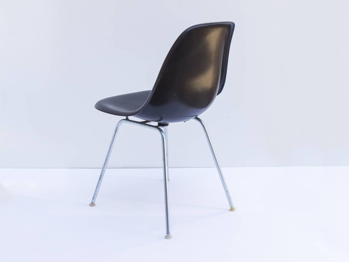 Black Fiberglass Chairs by Charles and Ray Eames for Herman Miller In Excellent Condition In Brooklyn, NY
