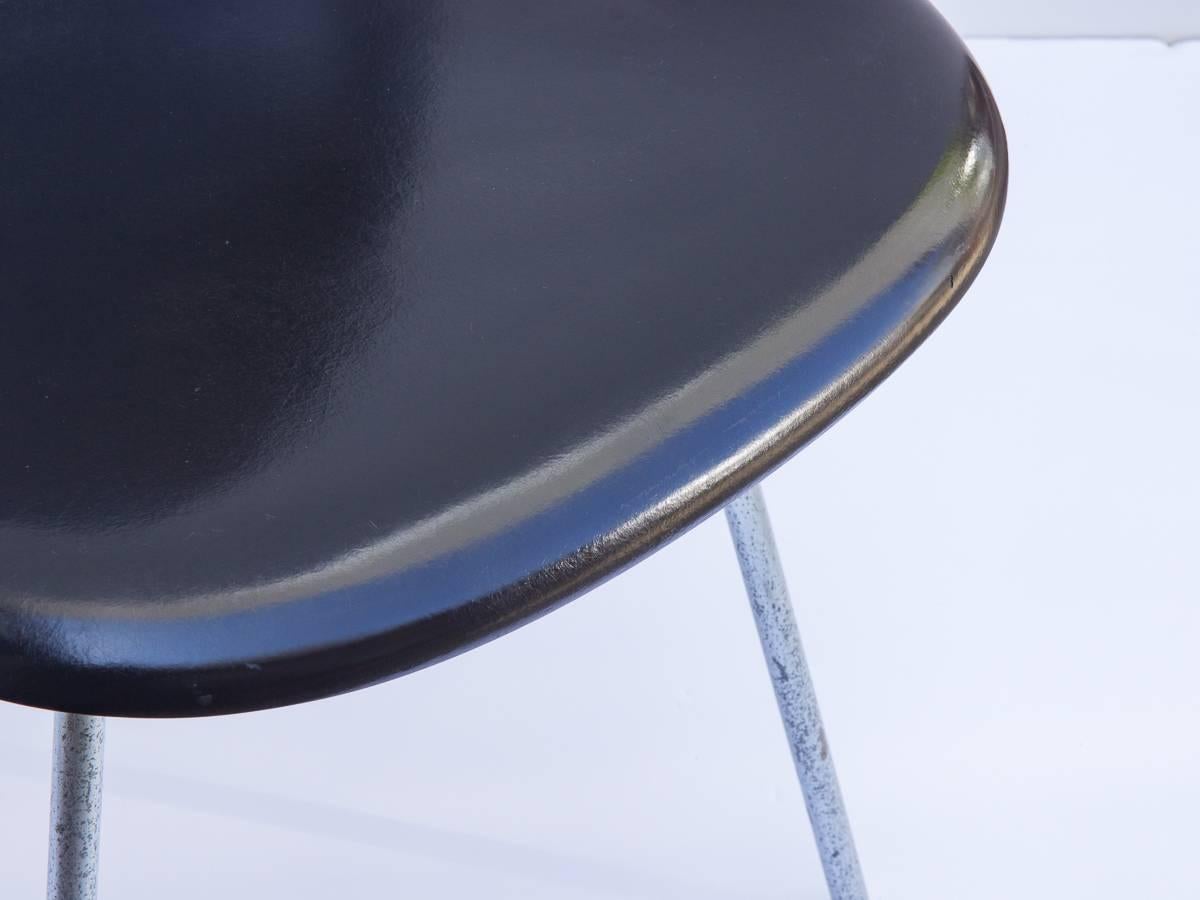 Black Fiberglass Chairs by Charles and Ray Eames for Herman Miller 1