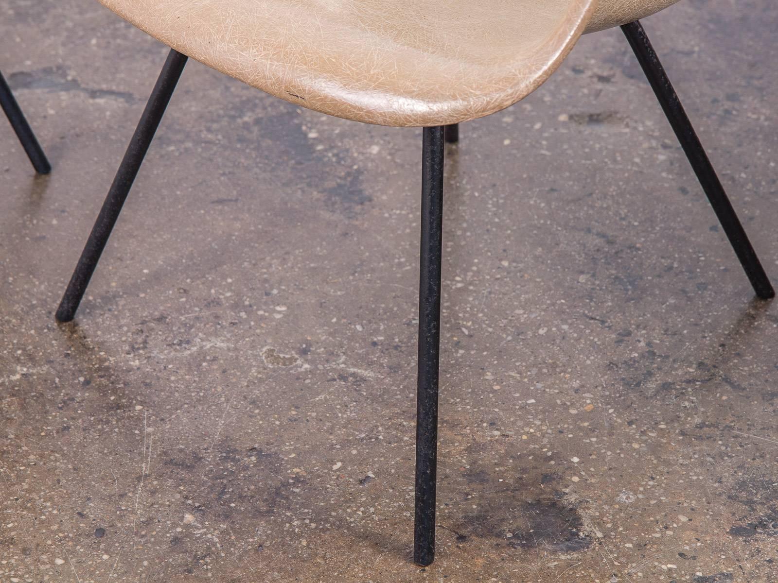 Second Generation Greige Eames Fiberglass Armshell Chair 2