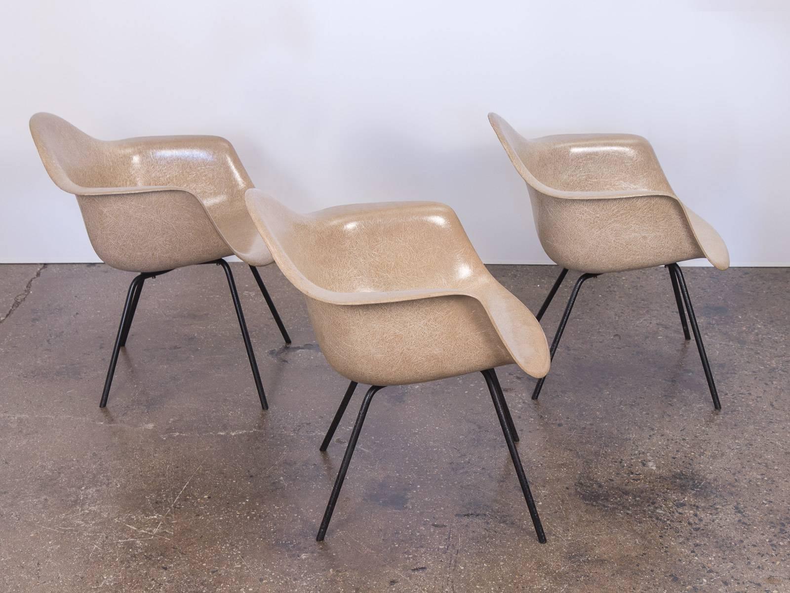 Mid-Century Modern Second Generation Greige Eames Fiberglass Armshell Chair