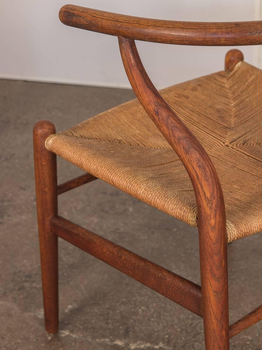 Patinated Set of Six Wegner Wishbone CH-24 Dining Chairs for Carl Hansen & Son