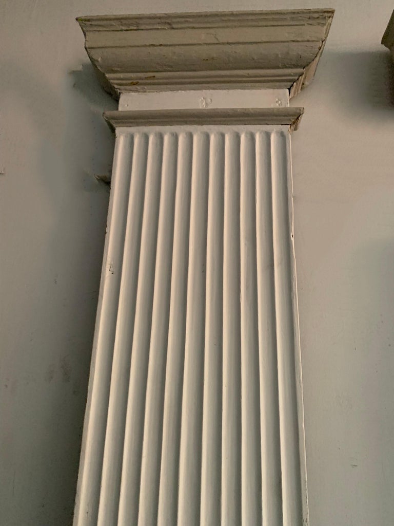 Pair of 19th Century Decorative Painted Wooden Columns For Sale at