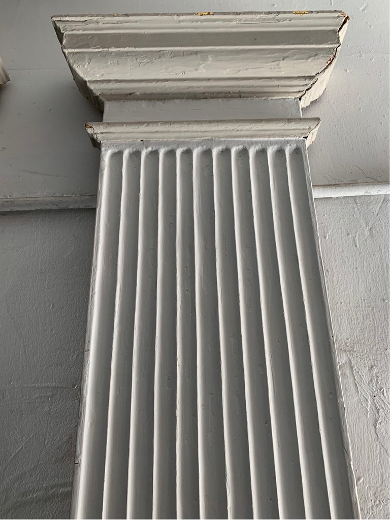 Pair of 19th Century Decorative Painted Wooden Columns For Sale at