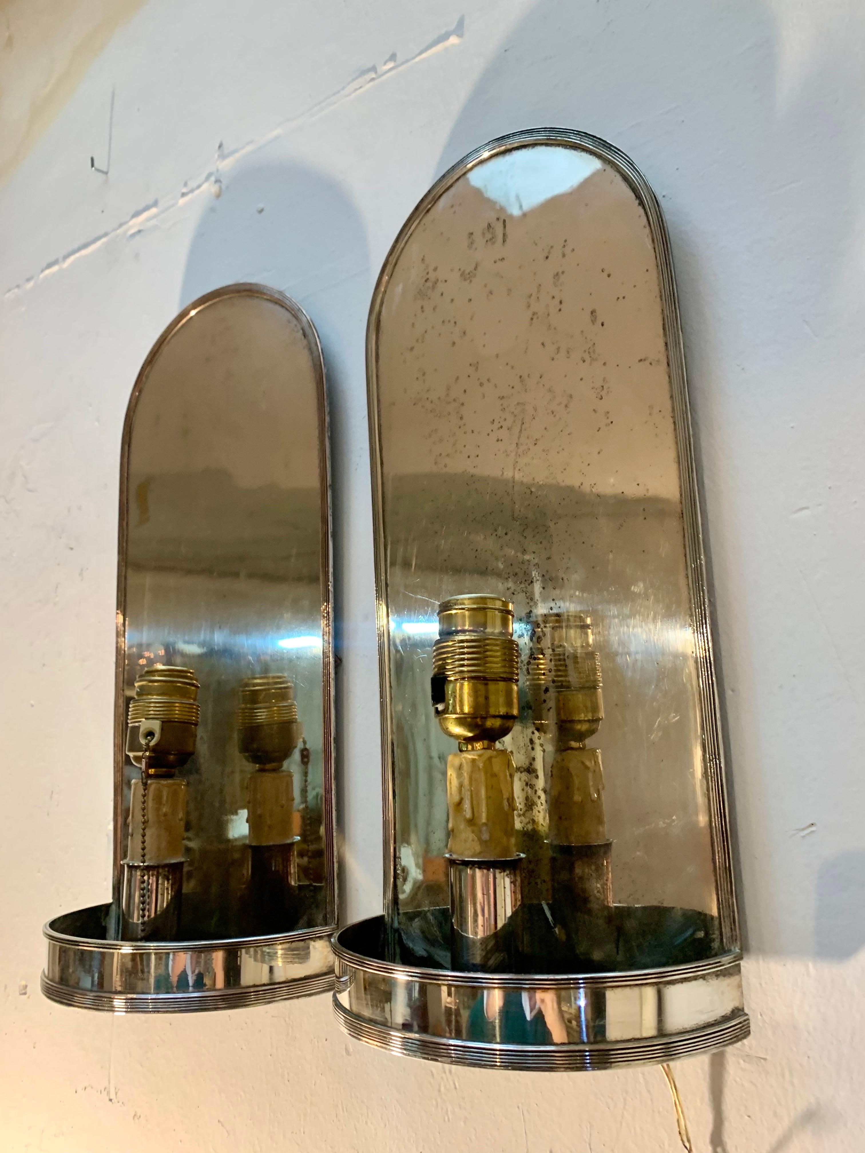 20th Century Spanish Century Vintage Silver Metal Wall Light Sconces by Valenti For Sale 10