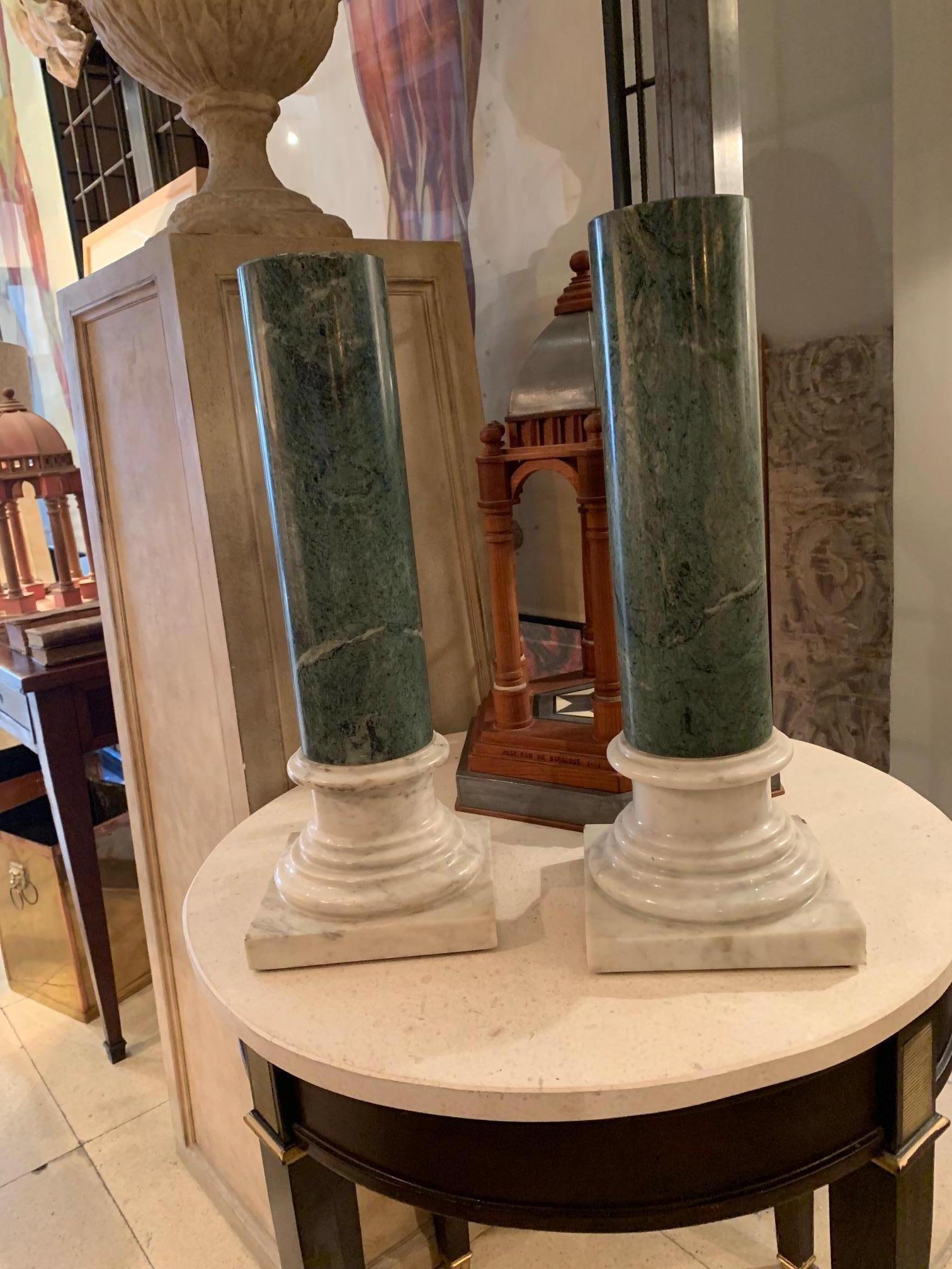 Neoclassical Pair of Marble Columns, 19th Century