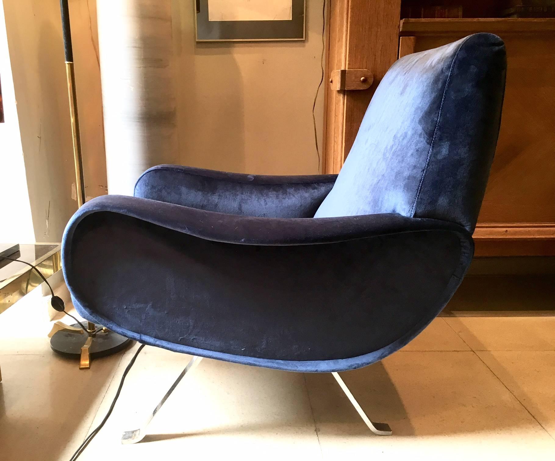 Mid-Century Modern Italian Pair of Lounge Chairs Marco Zanuso Style