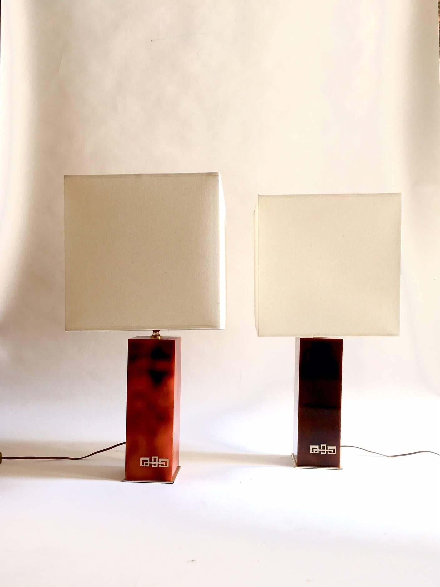 French 1970s Table Lamps Mahey Style