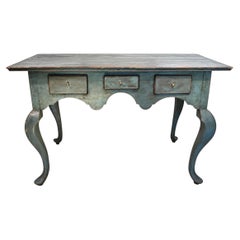 18th Century Swedish Rococo Painted Writing Table with Three Drawers