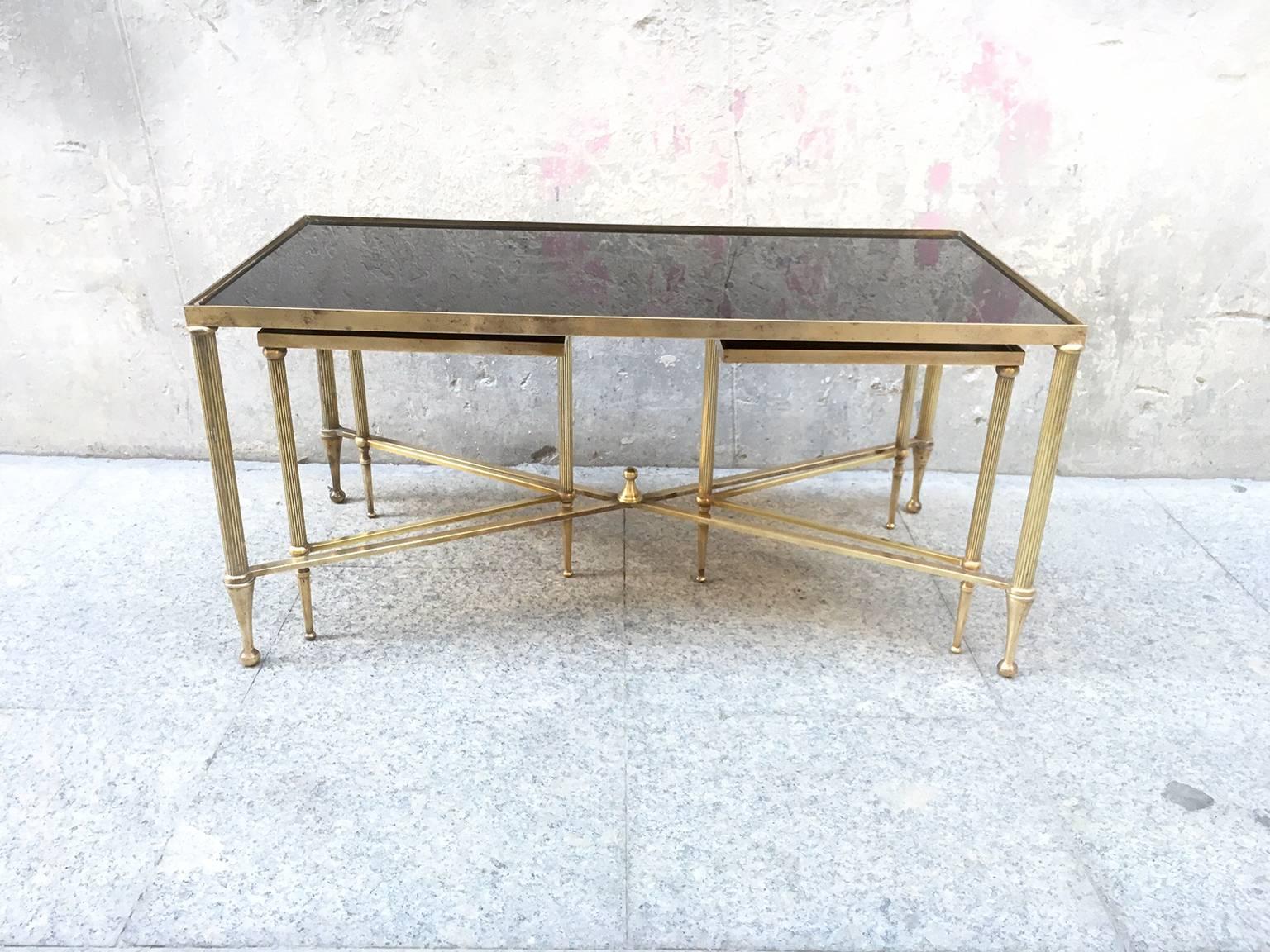 French Maison Jansen Style Three-Pieces Cocktail Table