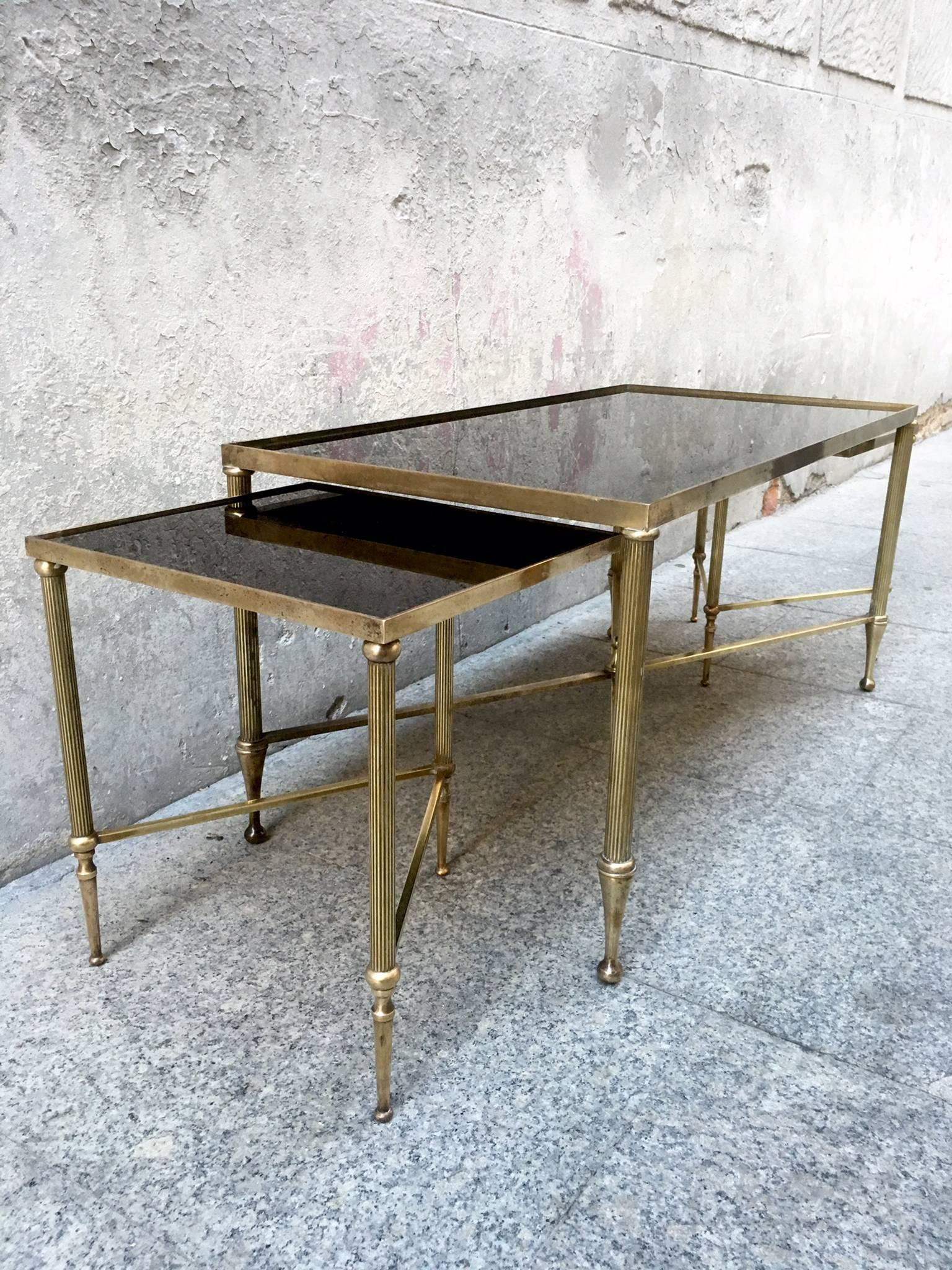 Maison Jansen Style Three-Pieces Cocktail Table In Excellent Condition In Madrid, ES