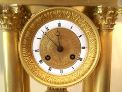 Fine Empire Portico Bronze "Ormolu" Clock