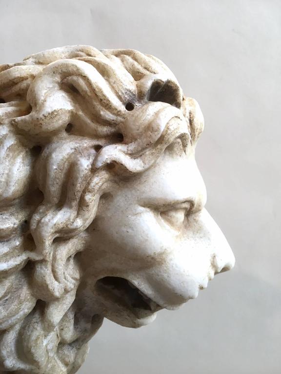 19th Century Pair of Carrara Marble Lions Sculpture at 1stDibs | lion ...