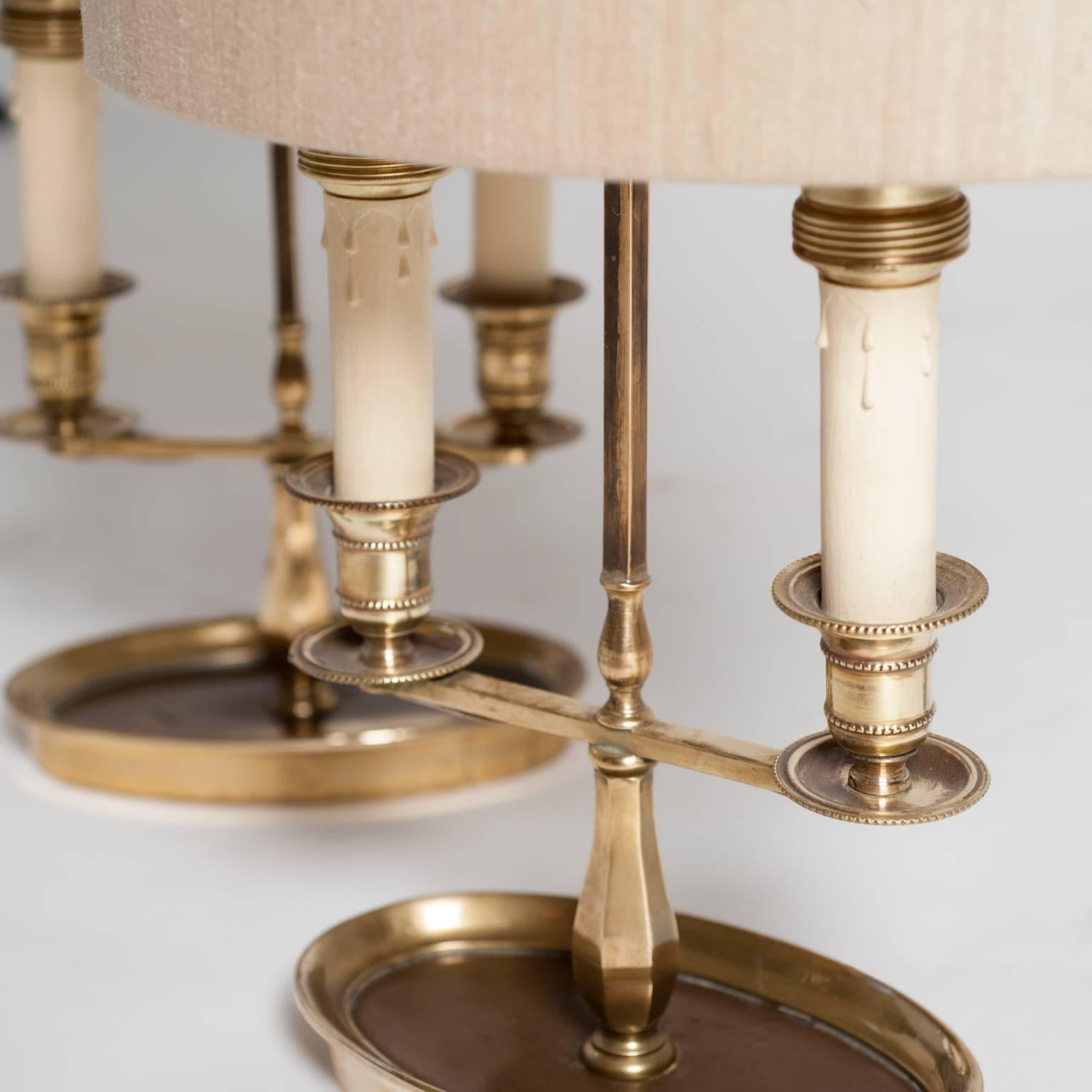 Neoclassical Revival 20th Century Pair Bouillotte Lamps