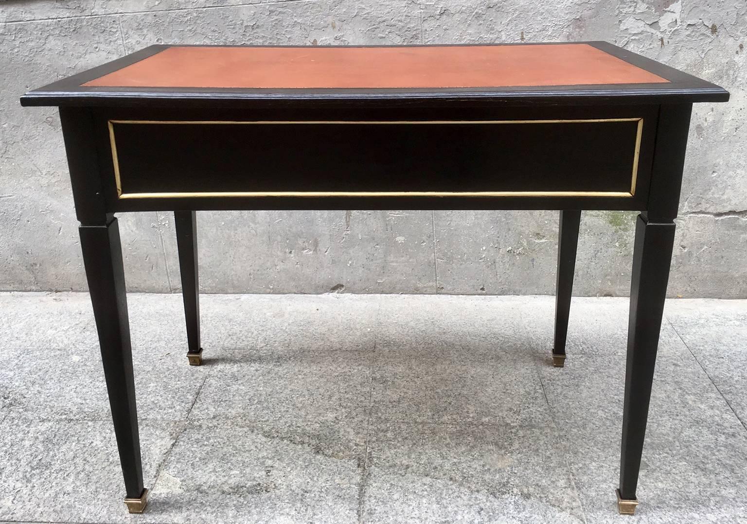20th Century Louis XVI Style Ebonized Desk Table 1