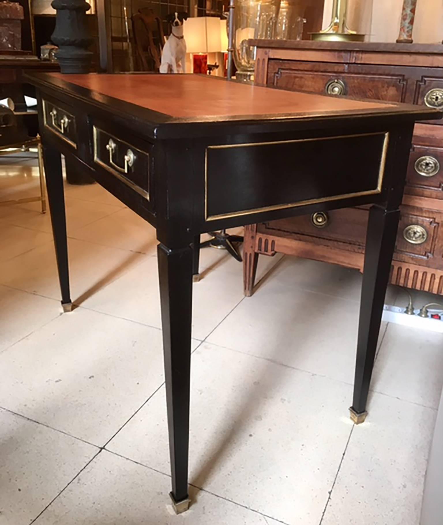20th Century Louis XVI Style Ebonized Desk Table 4