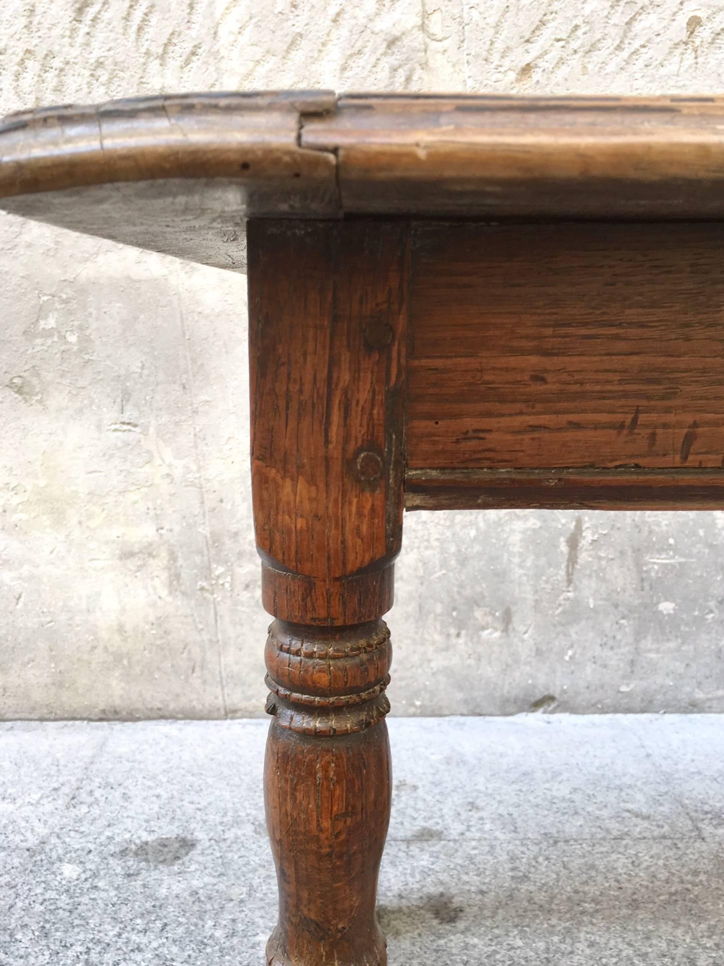 Turned French Antique 18th Century Country Table