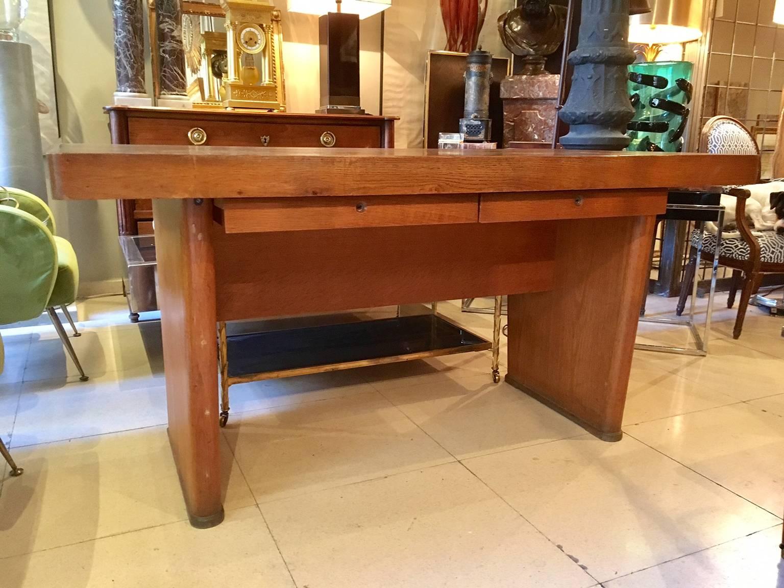 Mid-Century Modern Mid-Century French Pierre Chapo Style  Desk Table