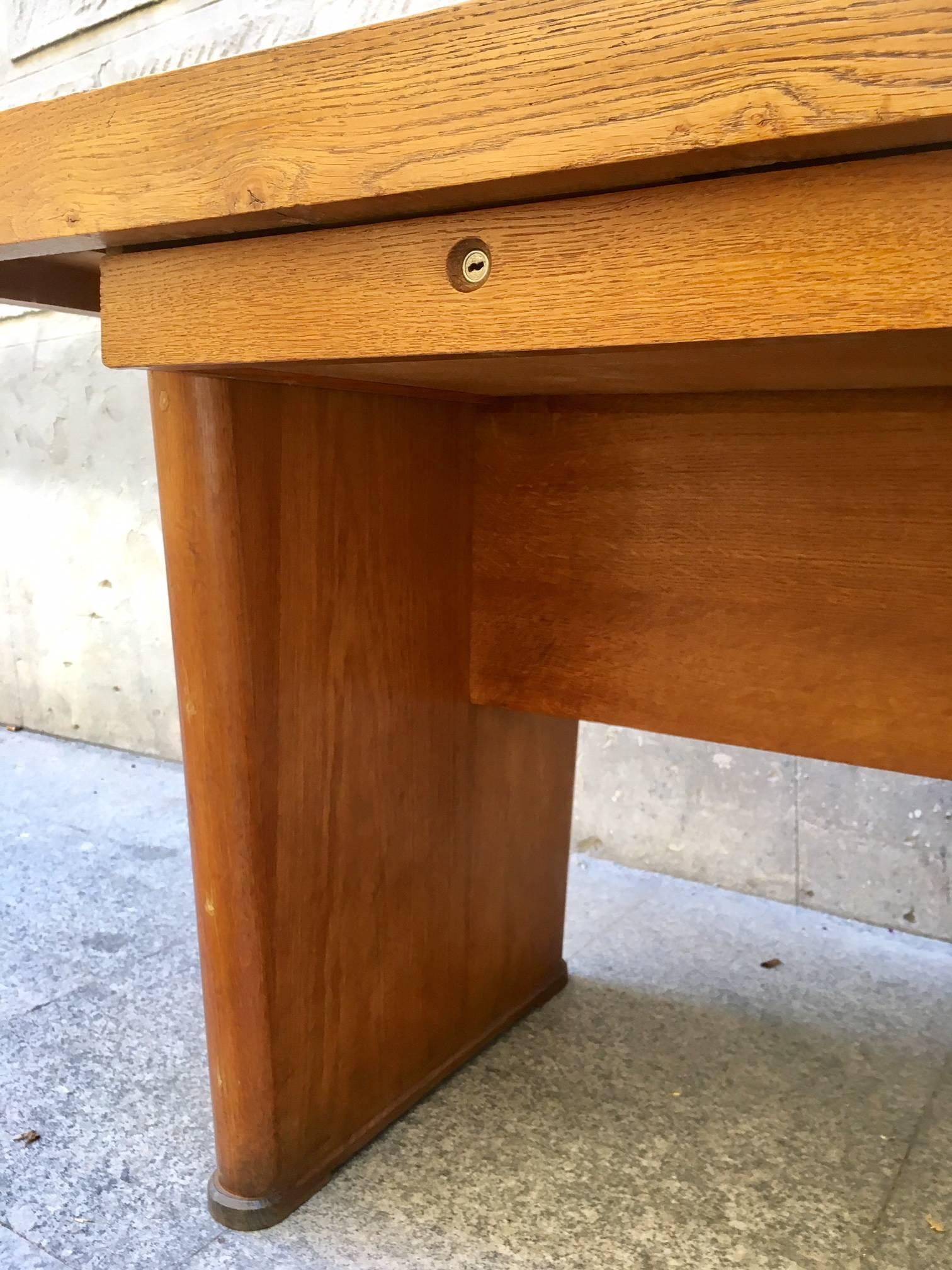 Walnut Mid-Century French Pierre Chapo Style  Desk Table