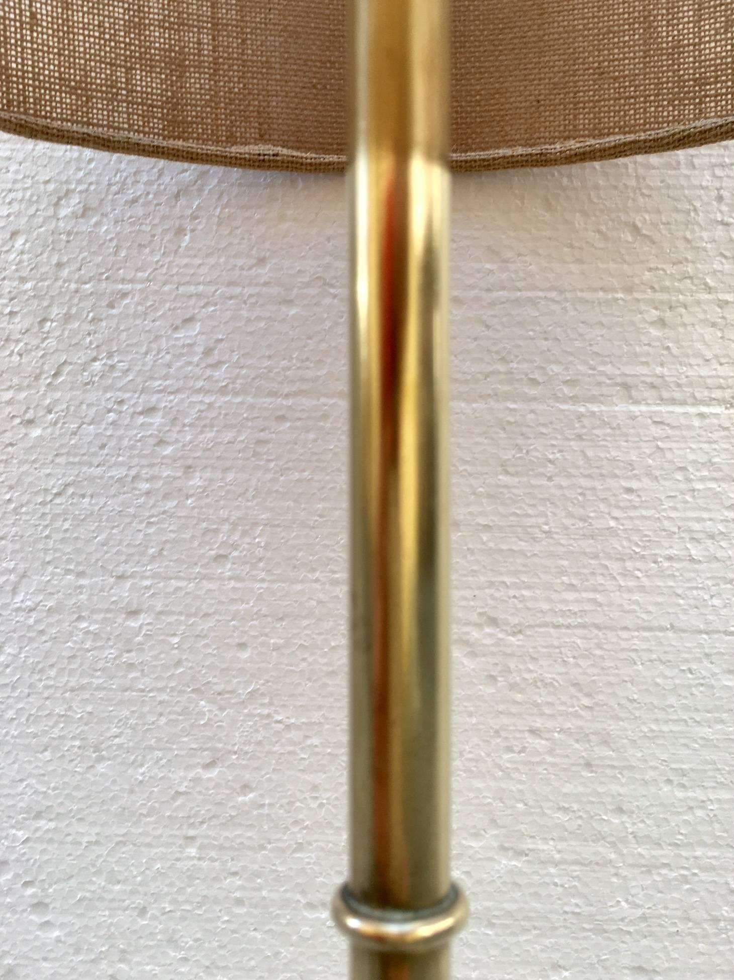 Pair of Mid-Century Spanish Brass Floor Lamps In Excellent Condition In Madrid, ES