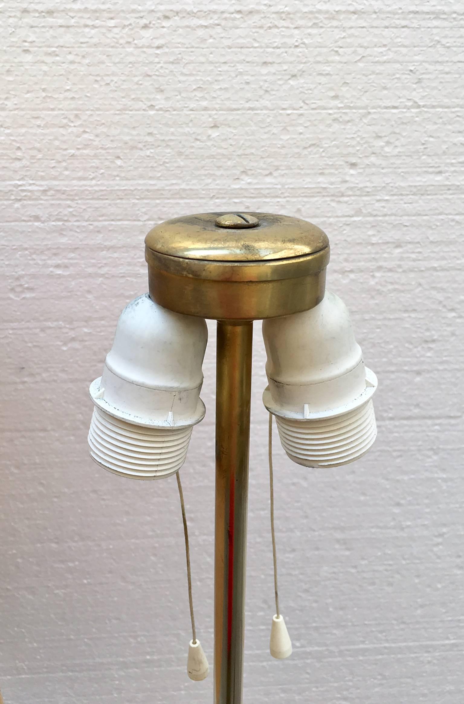 Pair of Mid-Century Spanish Brass Floor Lamps 1