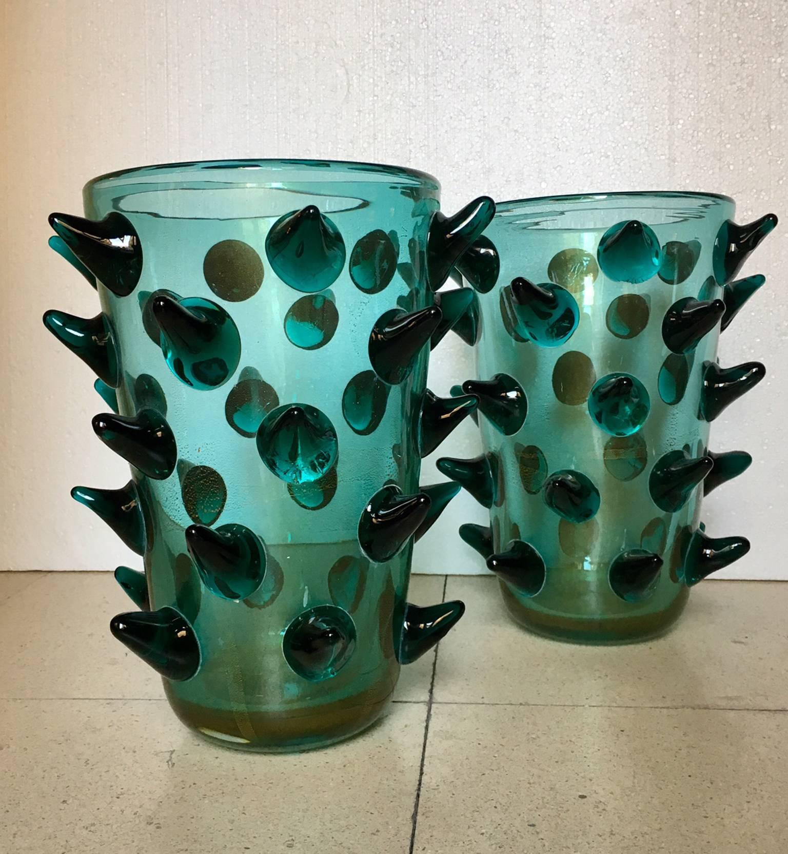 20th Century Pair of Murano Vases Signed by Constantini