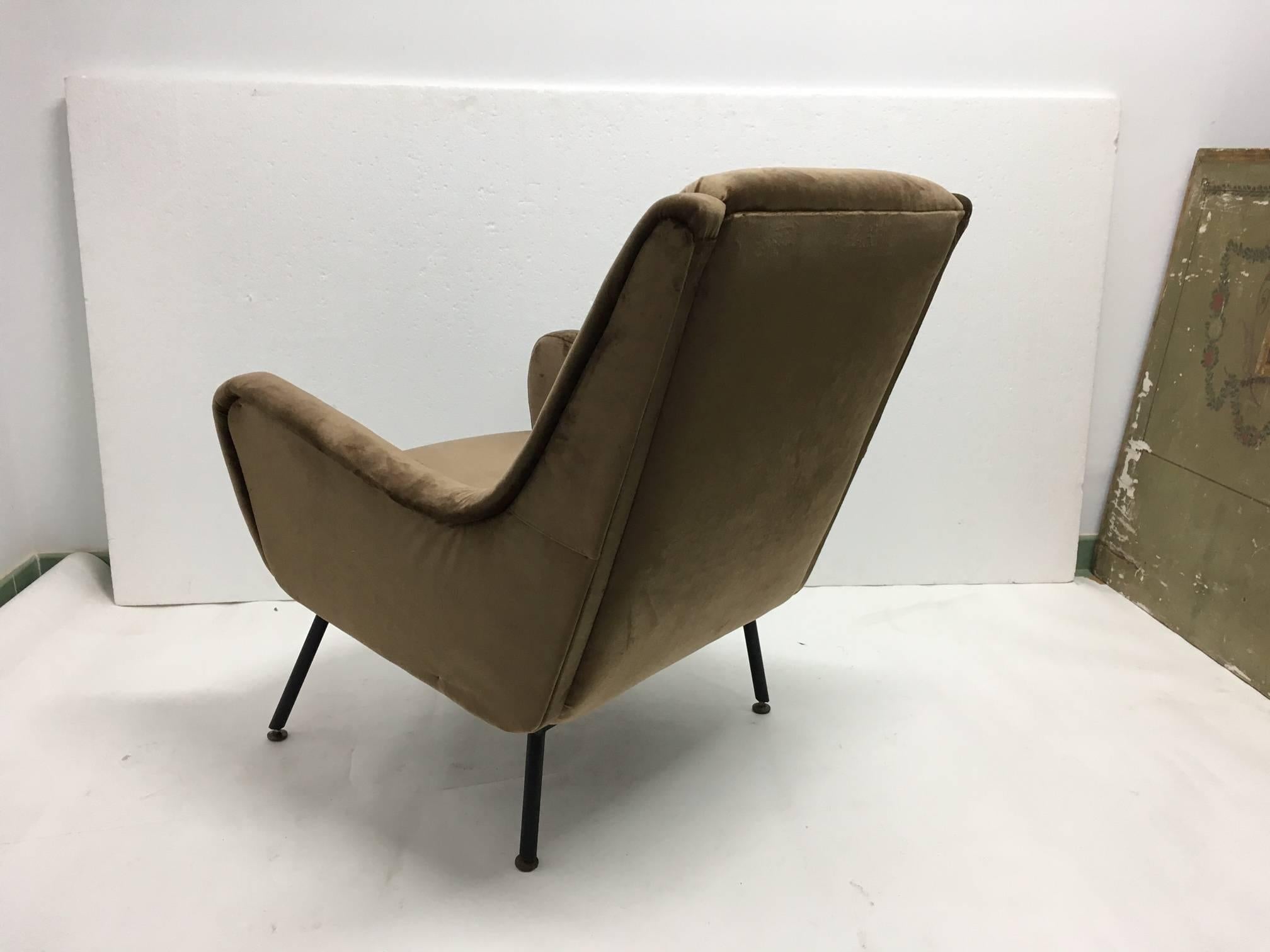 Metal Pair of Italian Armchairs, 1960