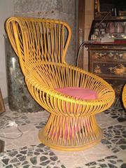 Pair of Franco Albini Rattan Chairs