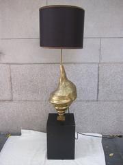 Impressive Brass Shell Lamp in the Style of Maison Charles, France 1960