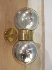 Murano Glass and Gilded Brass Pair of Sconces, Italy