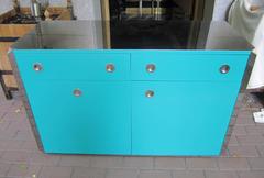 Willy Rizzo Chromed Steel and laminated Wood Buffet, Italia, 1970